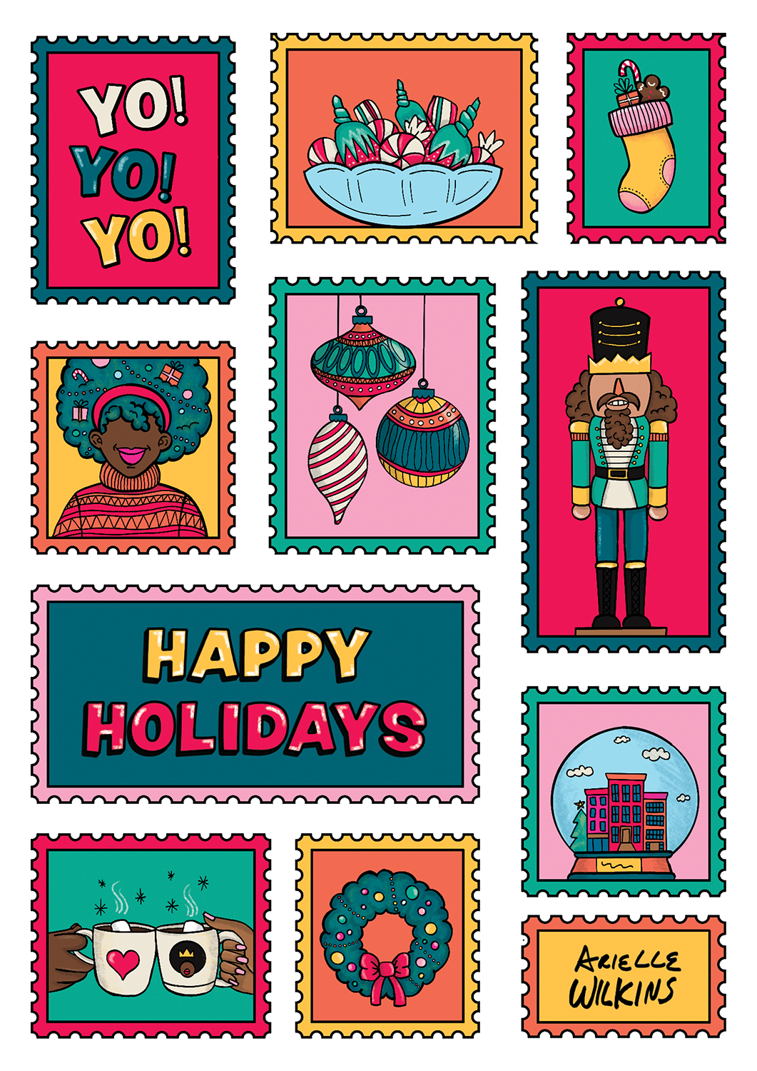 Holiday Stamp Collection Greeting Card