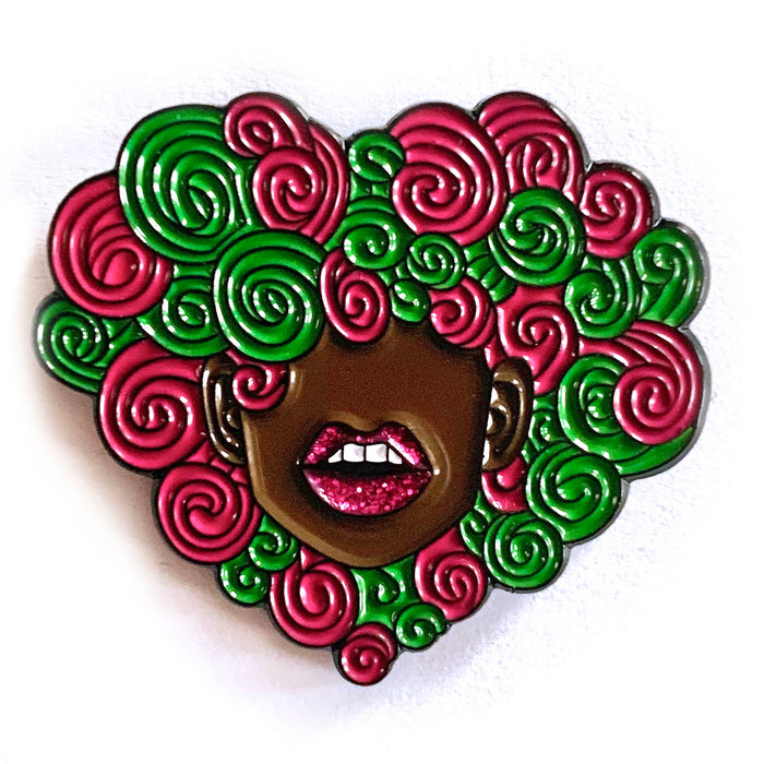 Curly Love Lapel Pin