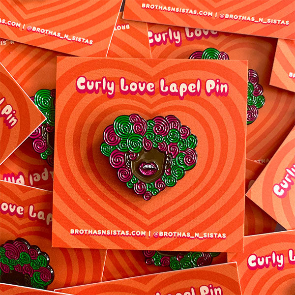 Curly Love Lapel Pin