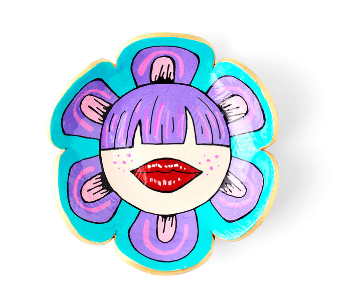 Floral Love Dish XL: Teal Purple Hues
